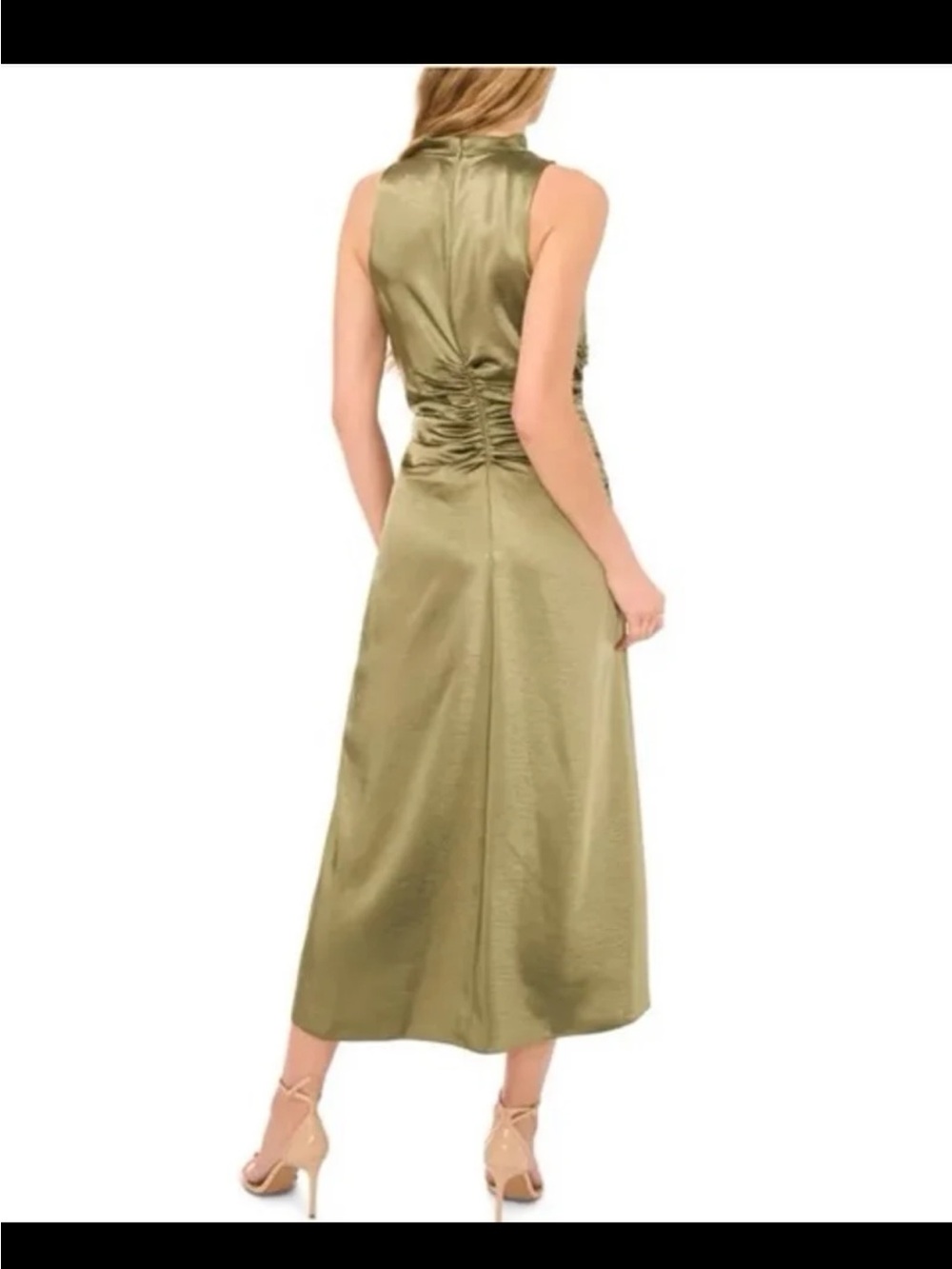 NWT Parker The Ayla Satin ruched Midi Dress in Pink size 16 - Picture 3 of 12